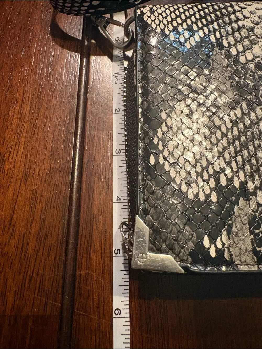 Black & Cream Snake-Print Crossbody Bag